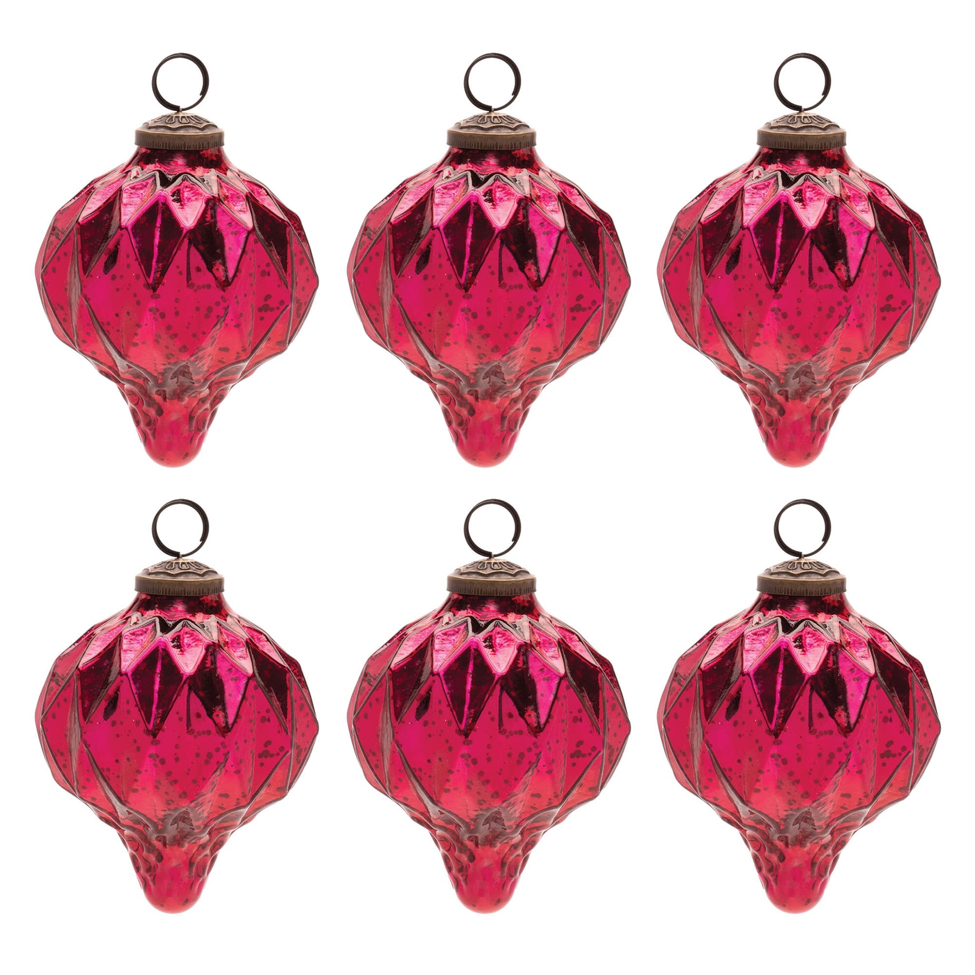 Harliquin Mercury Glass Onion Ornament (Set of 6)