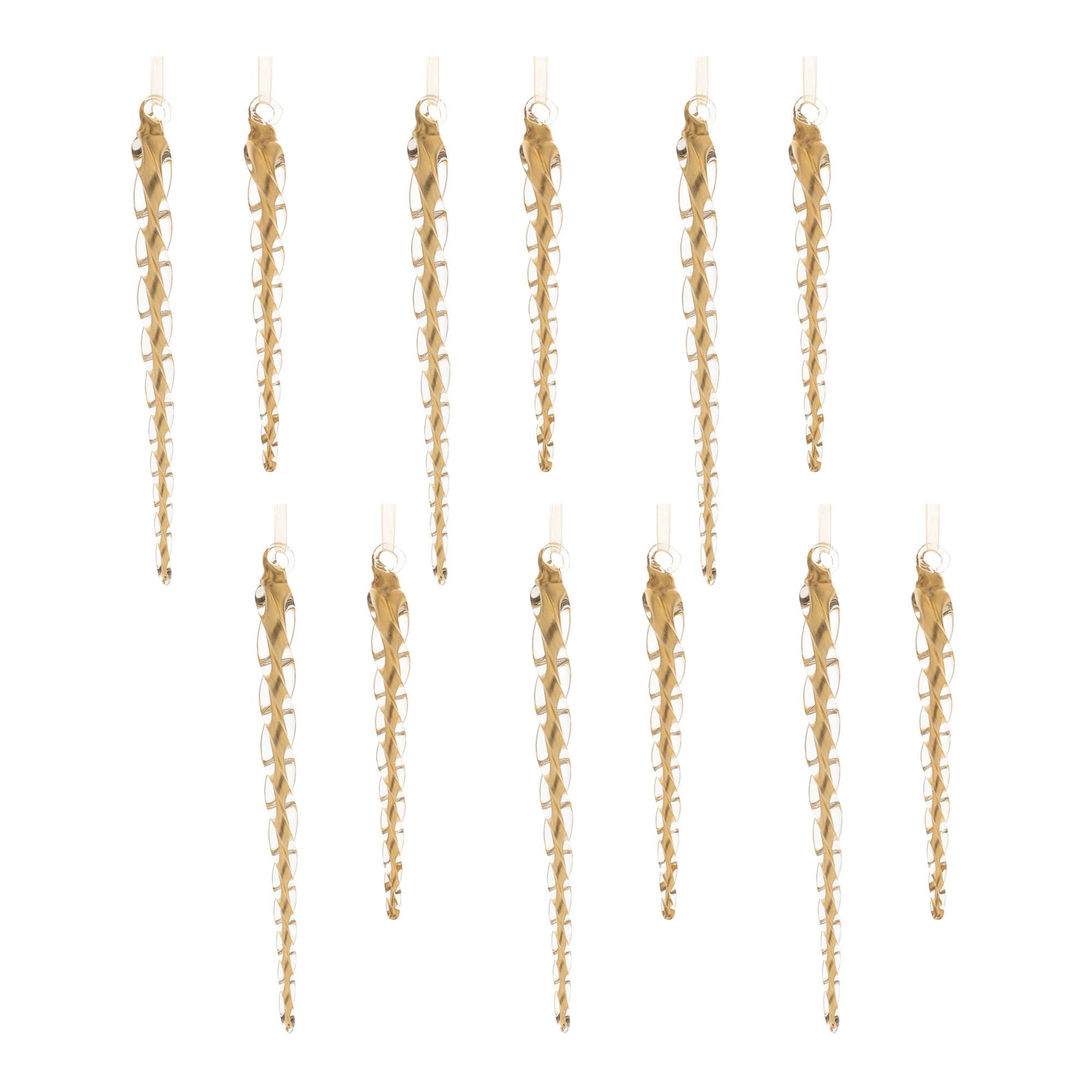 Swirled Glass Icicle Ornament (Set of 12)