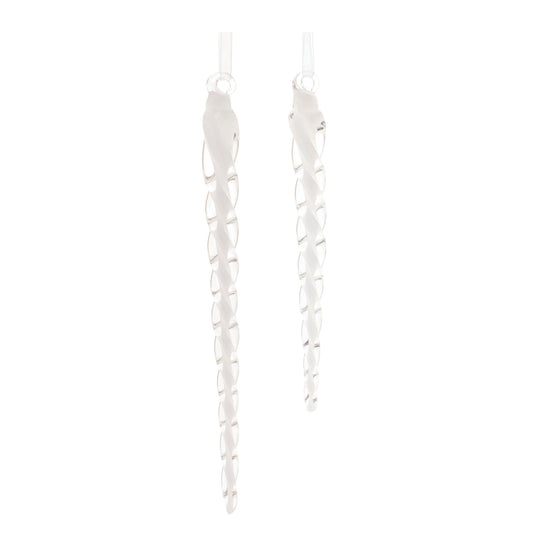 Swirled Glass Icicle Ornament (Set of 12)