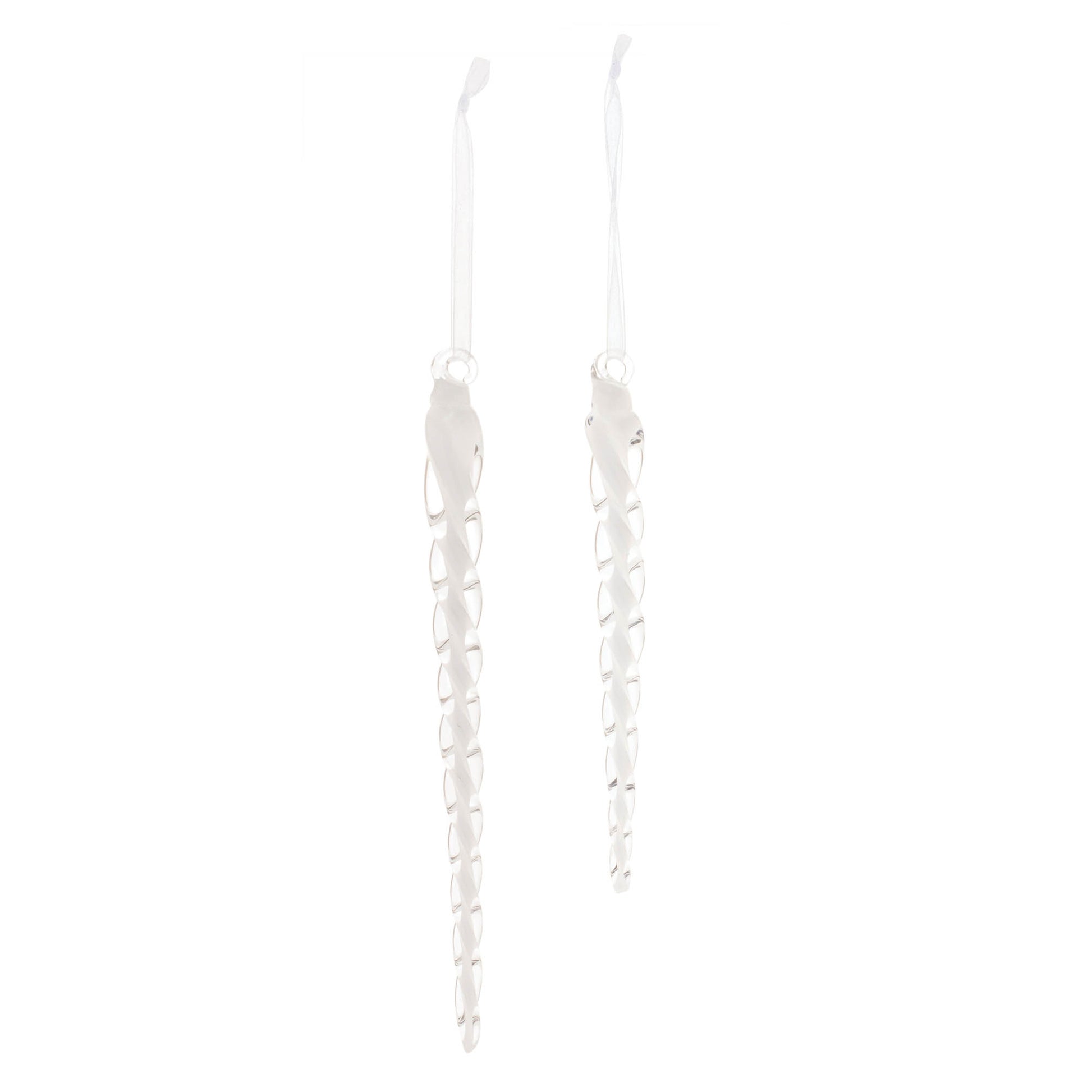 Swirled Glass Icicle Ornament (Set of 12)
