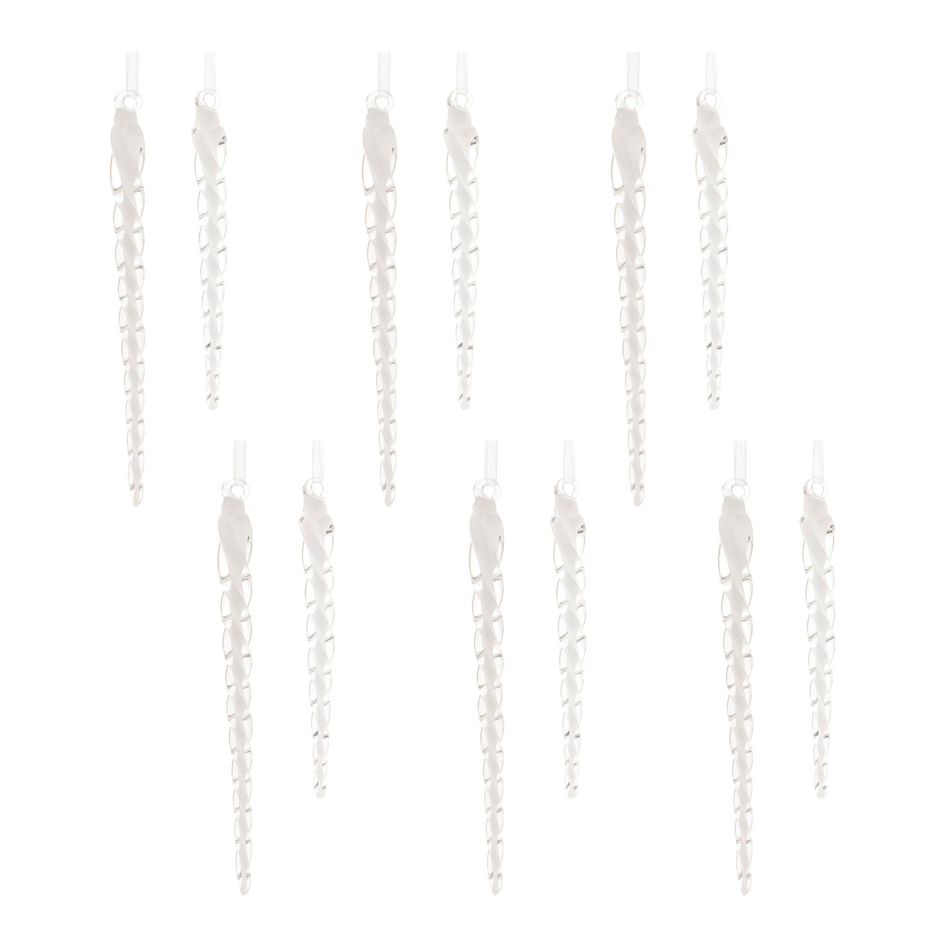Swirled Glass Icicle Ornament (Set of 12)