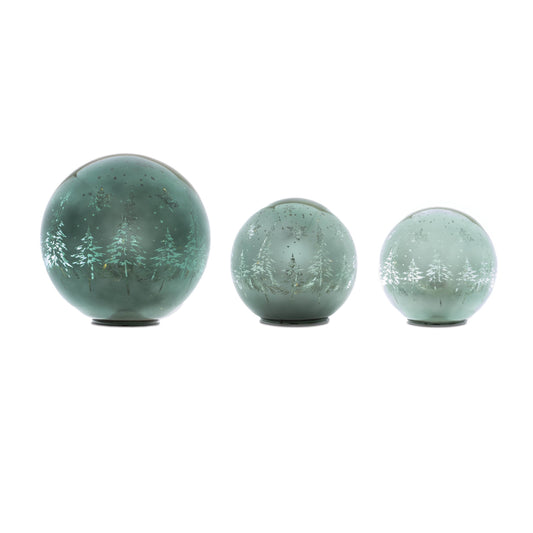 LED Pine Tree Globe (Set of 3)