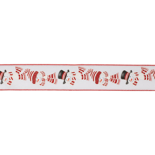 Glittered Snowman Wired Ribbon (Set of 2)