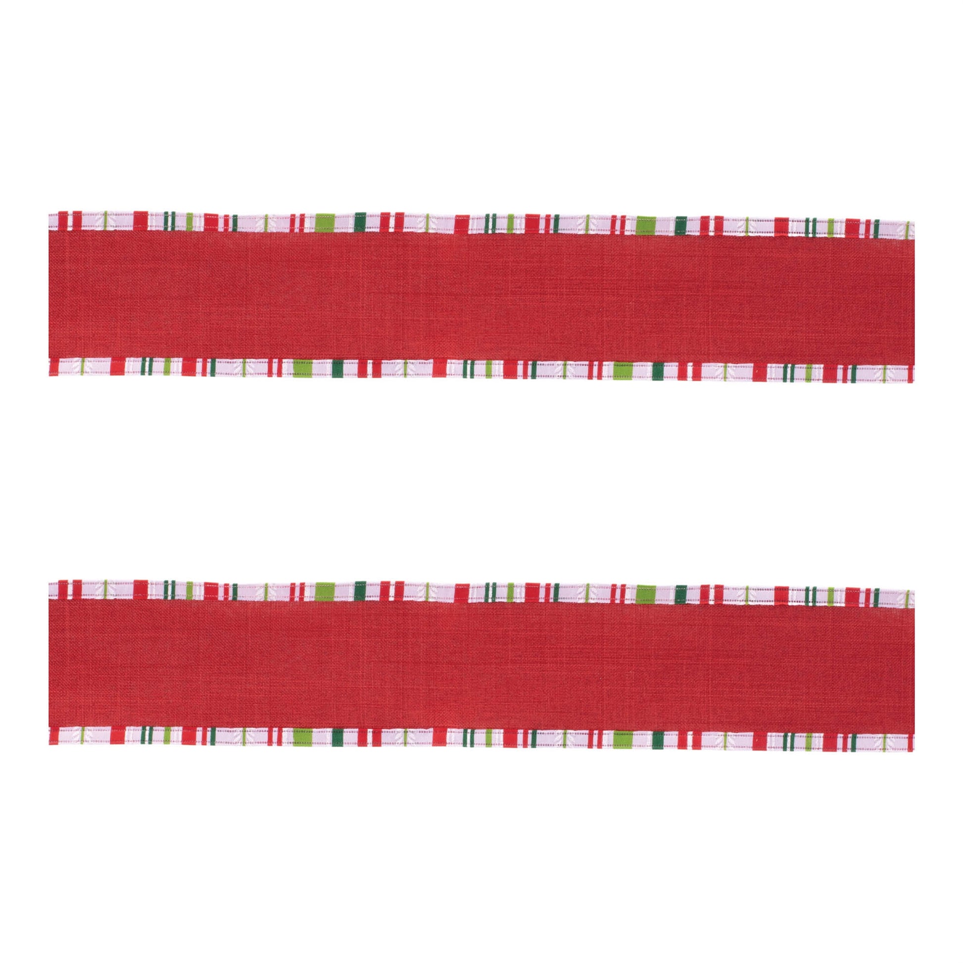 Striped Trim Wired Ribbon (Set of 2)