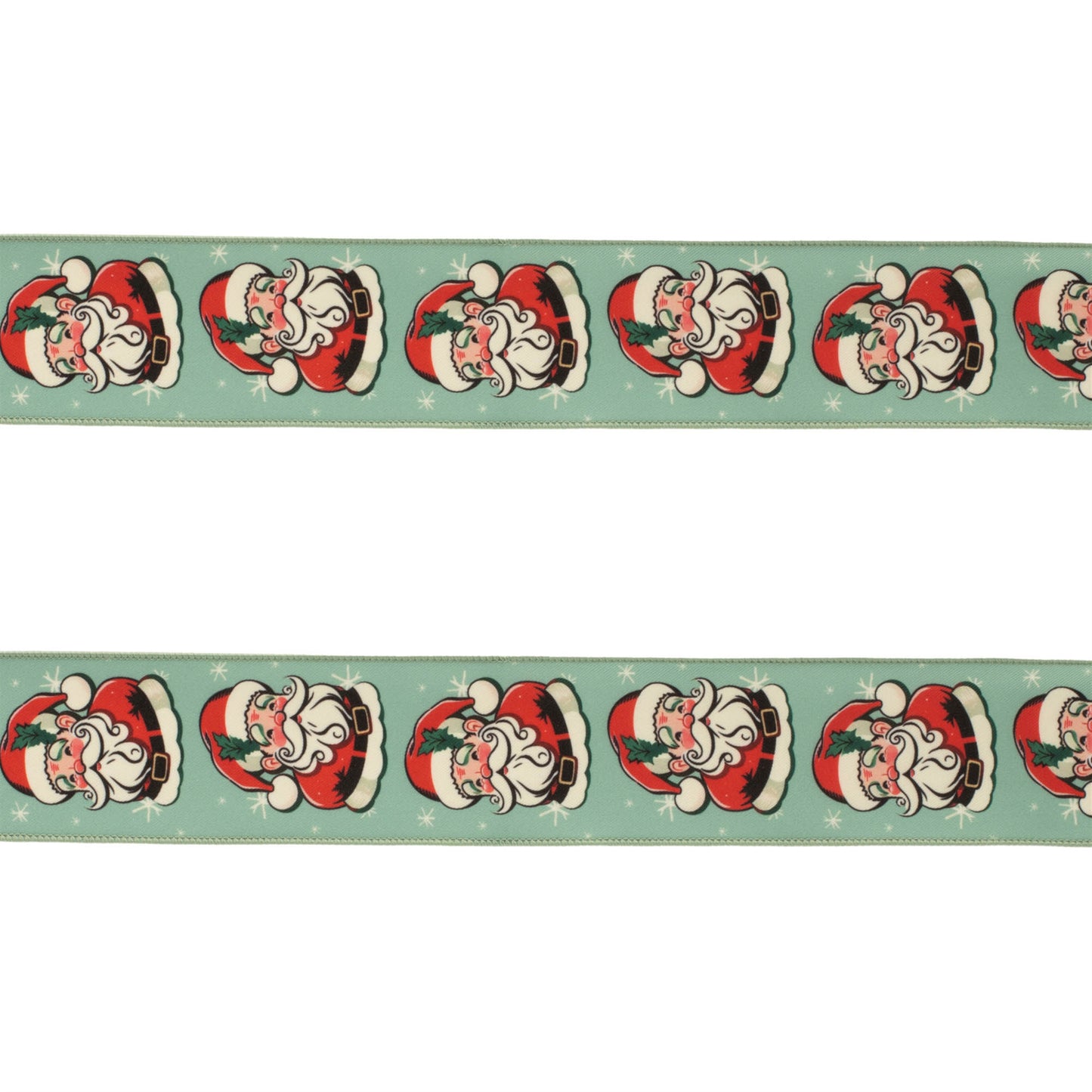 Nostalgic Santa Print Wired Ribbon (Set of 2)