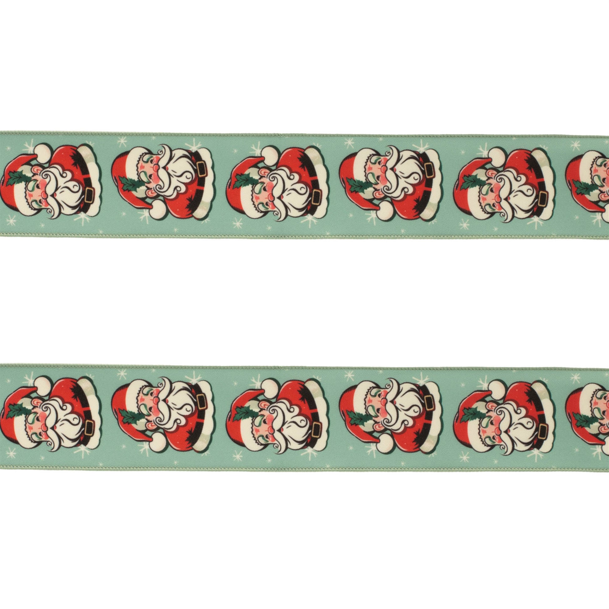 Nostalgic Santa Print Wired Ribbon (Set of 2)