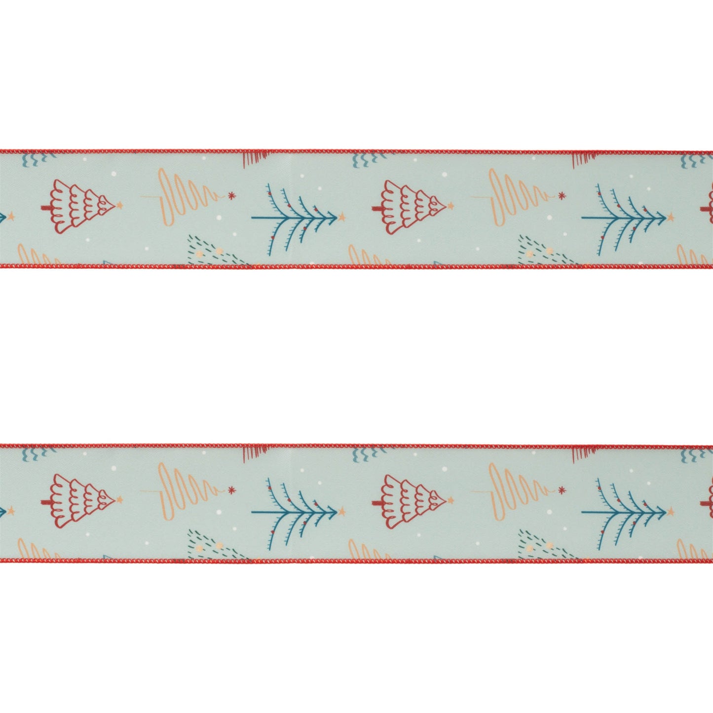 Christmas Tree Print Wired Ribbon (Set of 2)