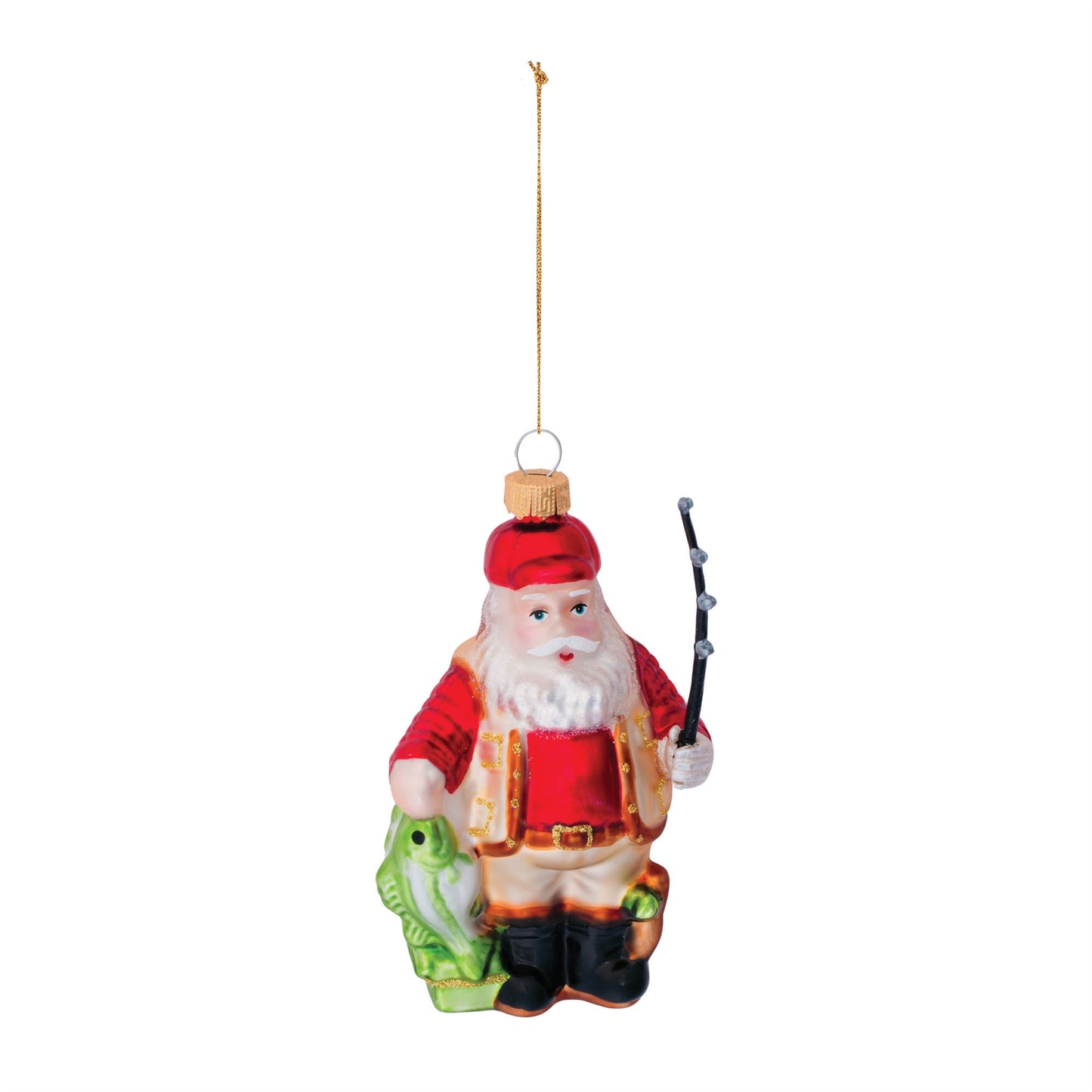 Santa Fishing Ornament (Set of 6)