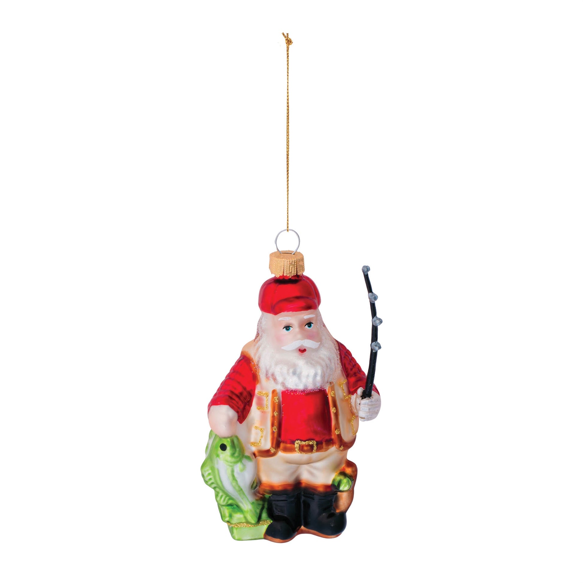 Santa Fishing Ornament (Set of 6)