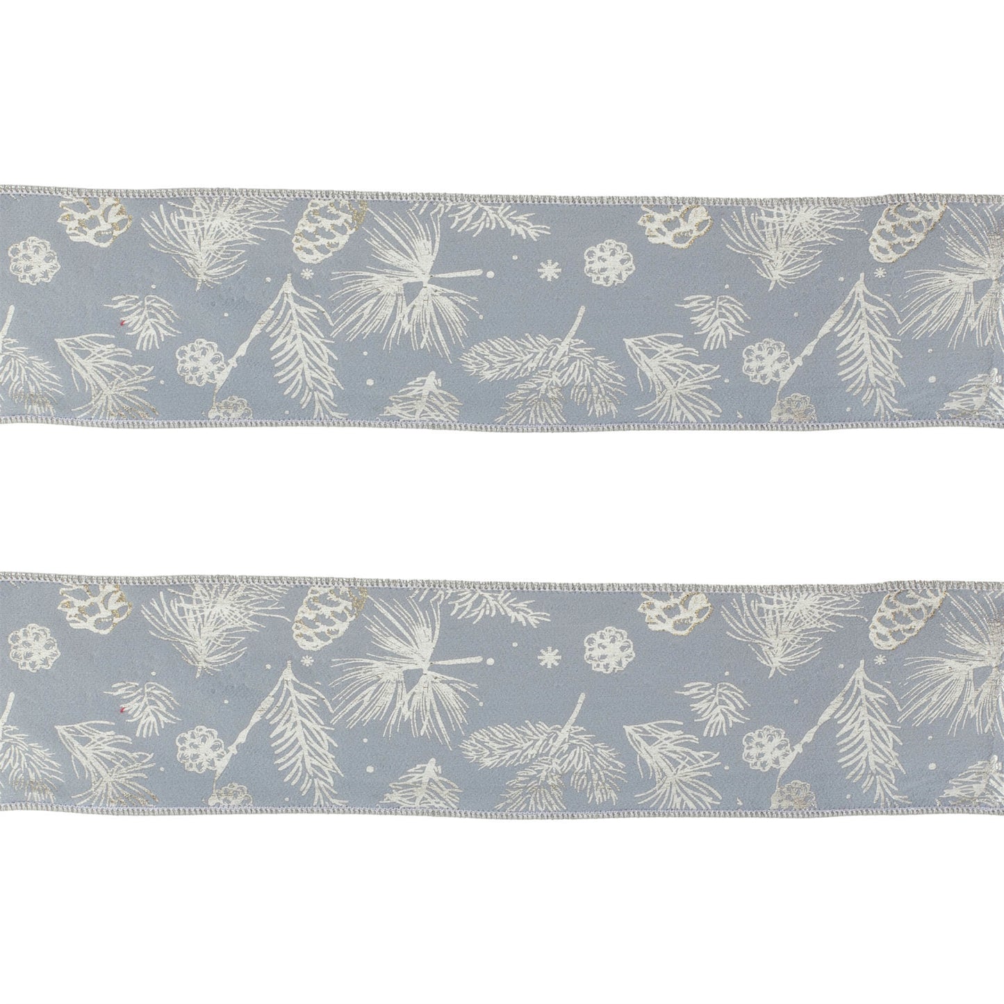 Pine and Pinecone Print Wired Ribbon (Set of 2)