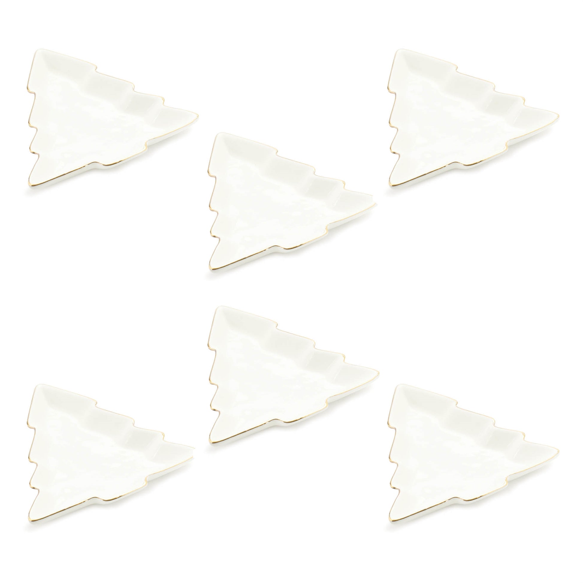 Ceramic Pine Tree Trinket Dish (Set of 6)