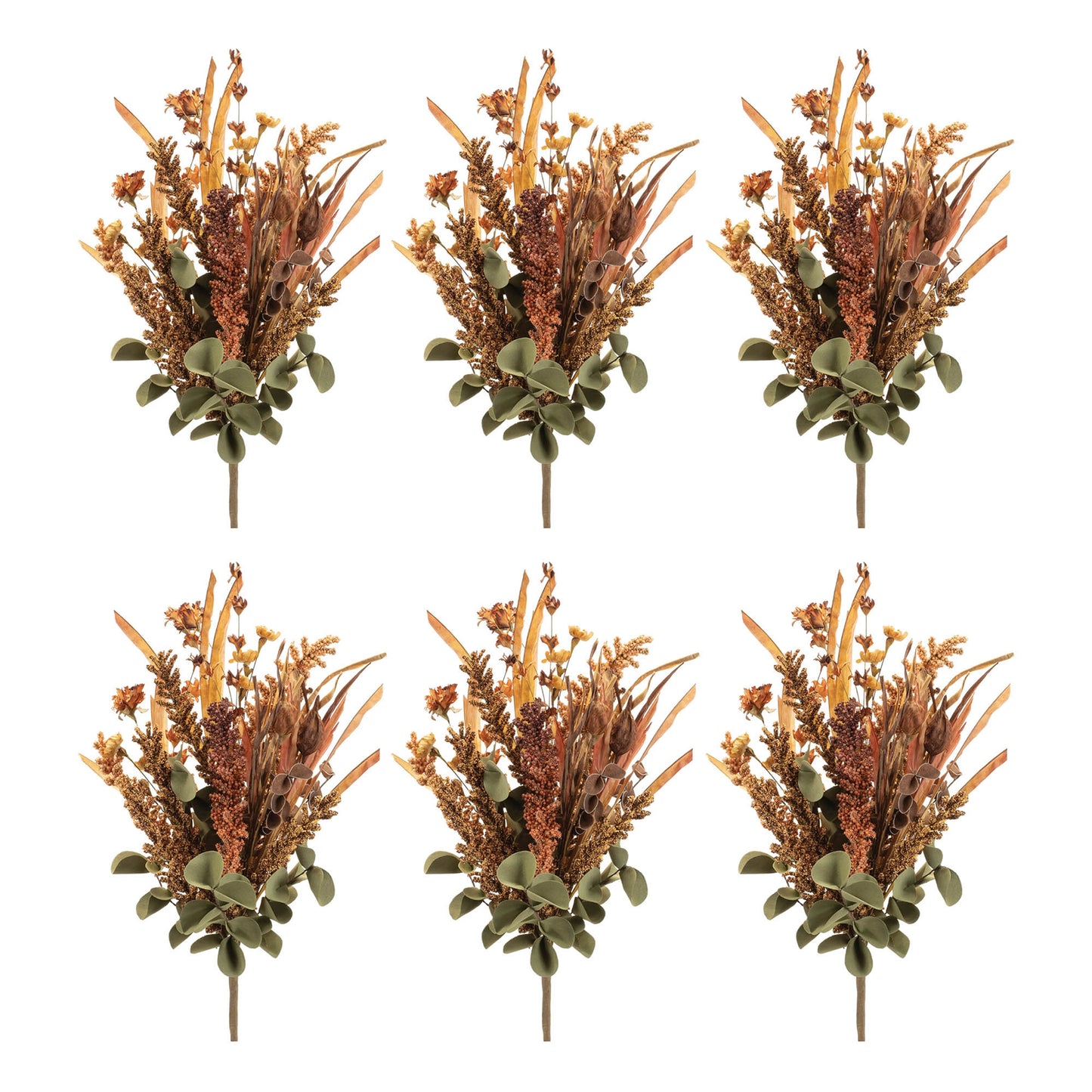 Mixed Fall Floral and Foliage Bush (Set of 6)
