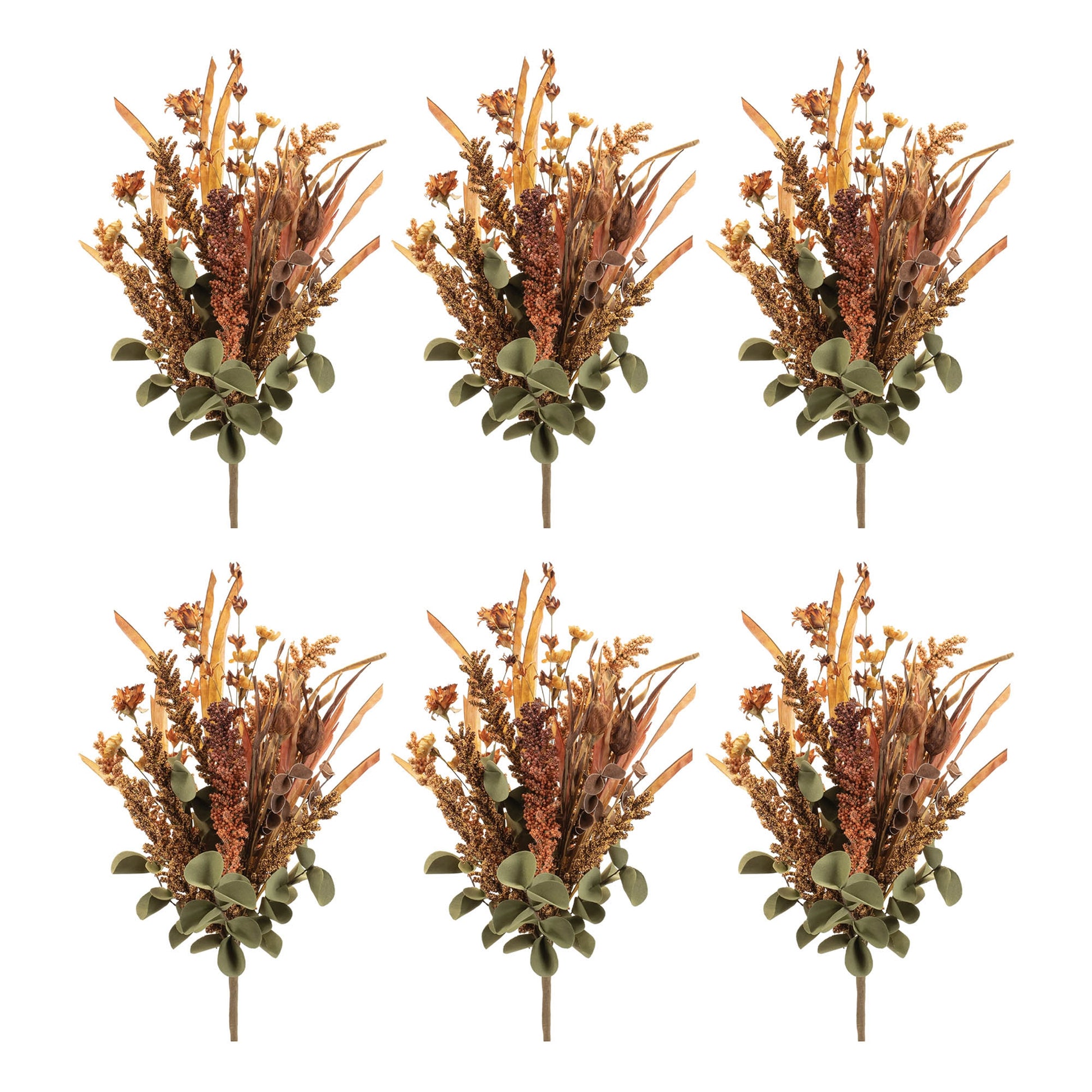 Mixed Fall Floral and Foliage Bush (Set of 6)