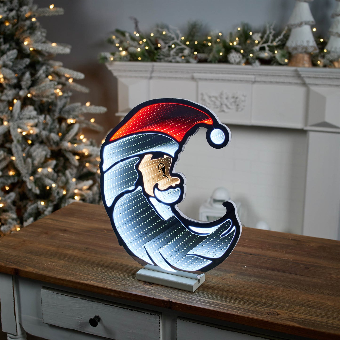 Santa Half Moon Ekkolight 17"H