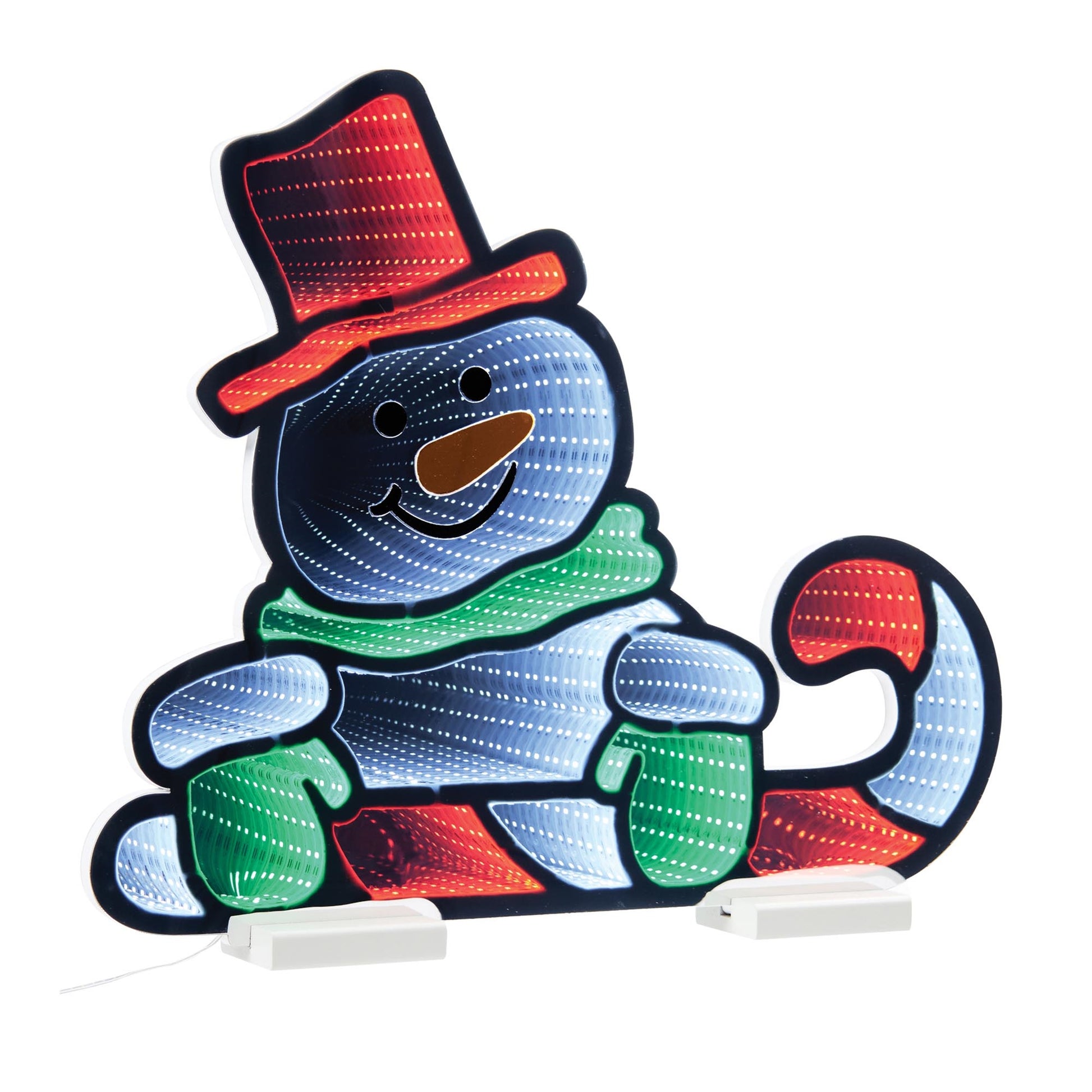 Snowman Candy Cane Ekkolight 21.5"L