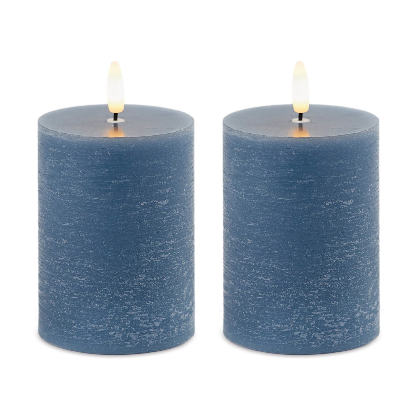 FIA Wick Blue Pillar Candle (Set of 2)