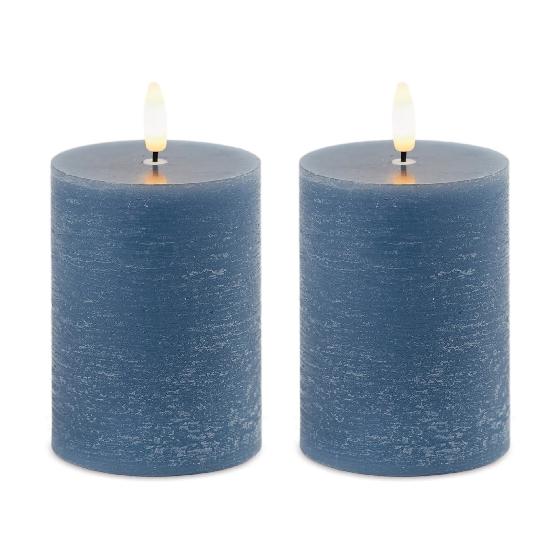 FIA Wick Blue Pillar Candle (Set of 2)