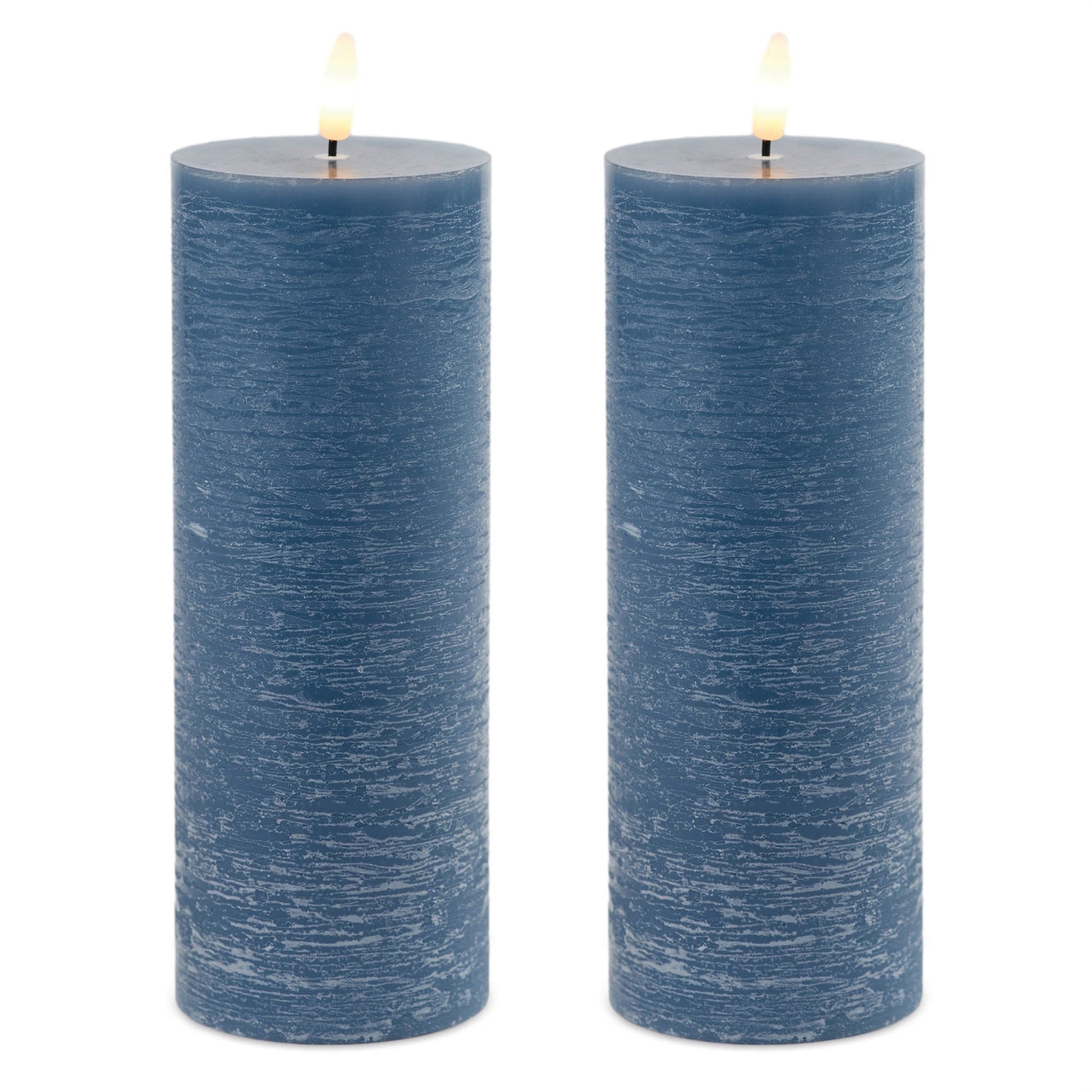 FIA Wick Blue Pillar Candle (Set of 2)