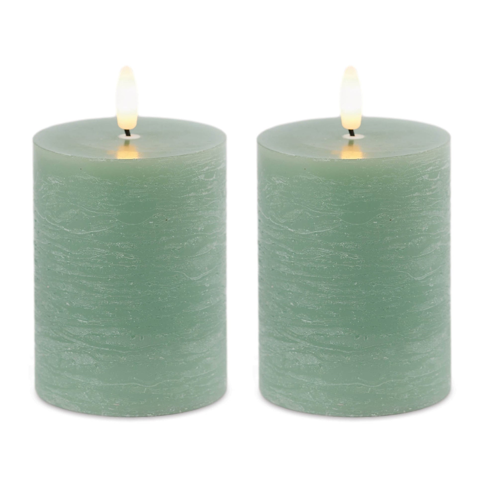 FIA Wick Green Pillar Candle (Set of 2)