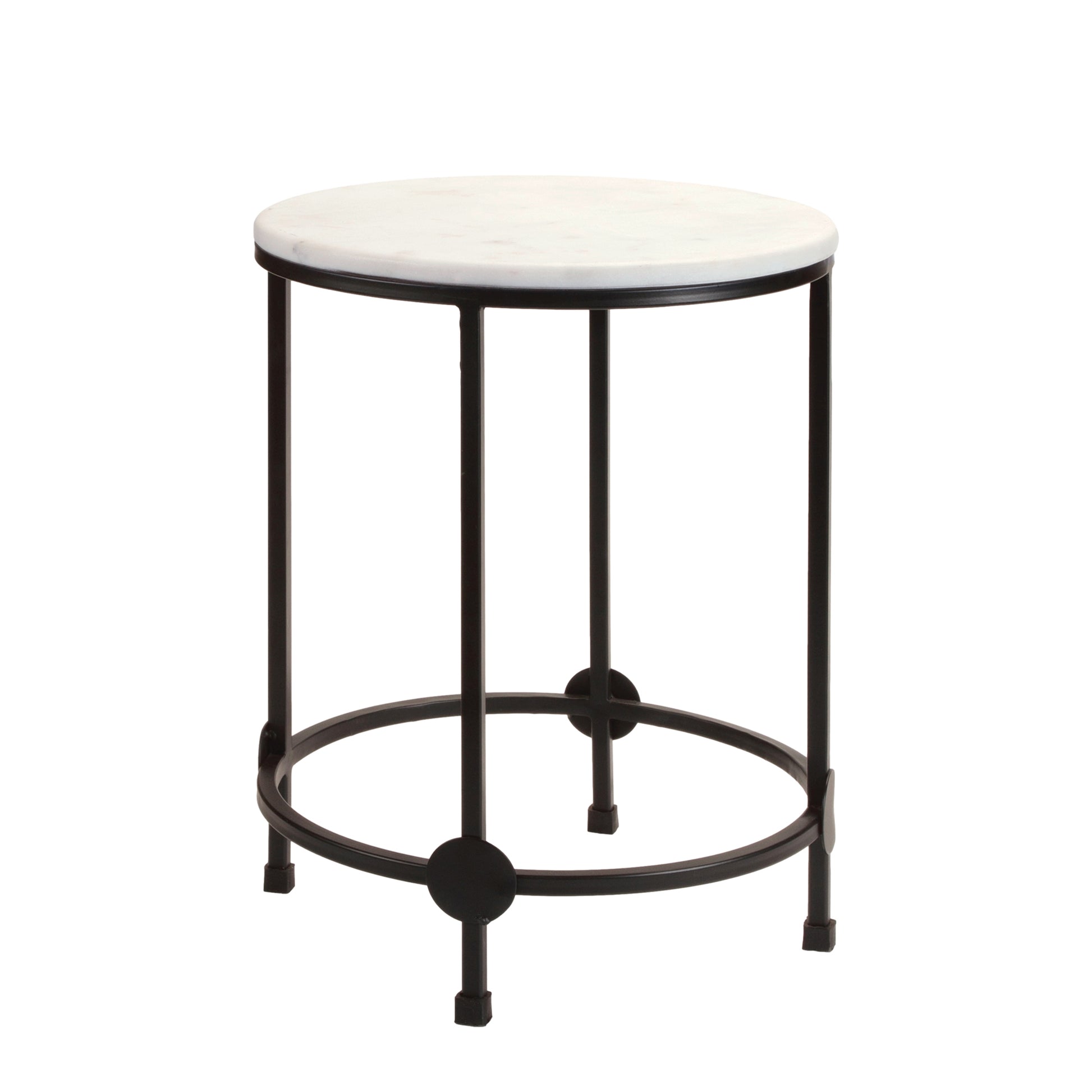 Round Marble Top Accent Table (Set of 2)
