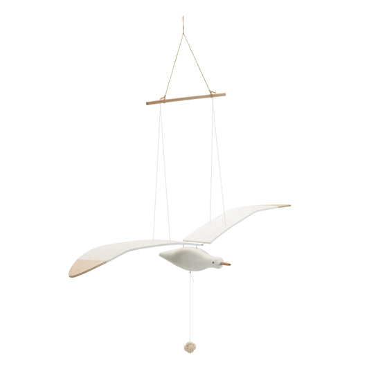 Hanging Wood Sea Bird Decor 37"H