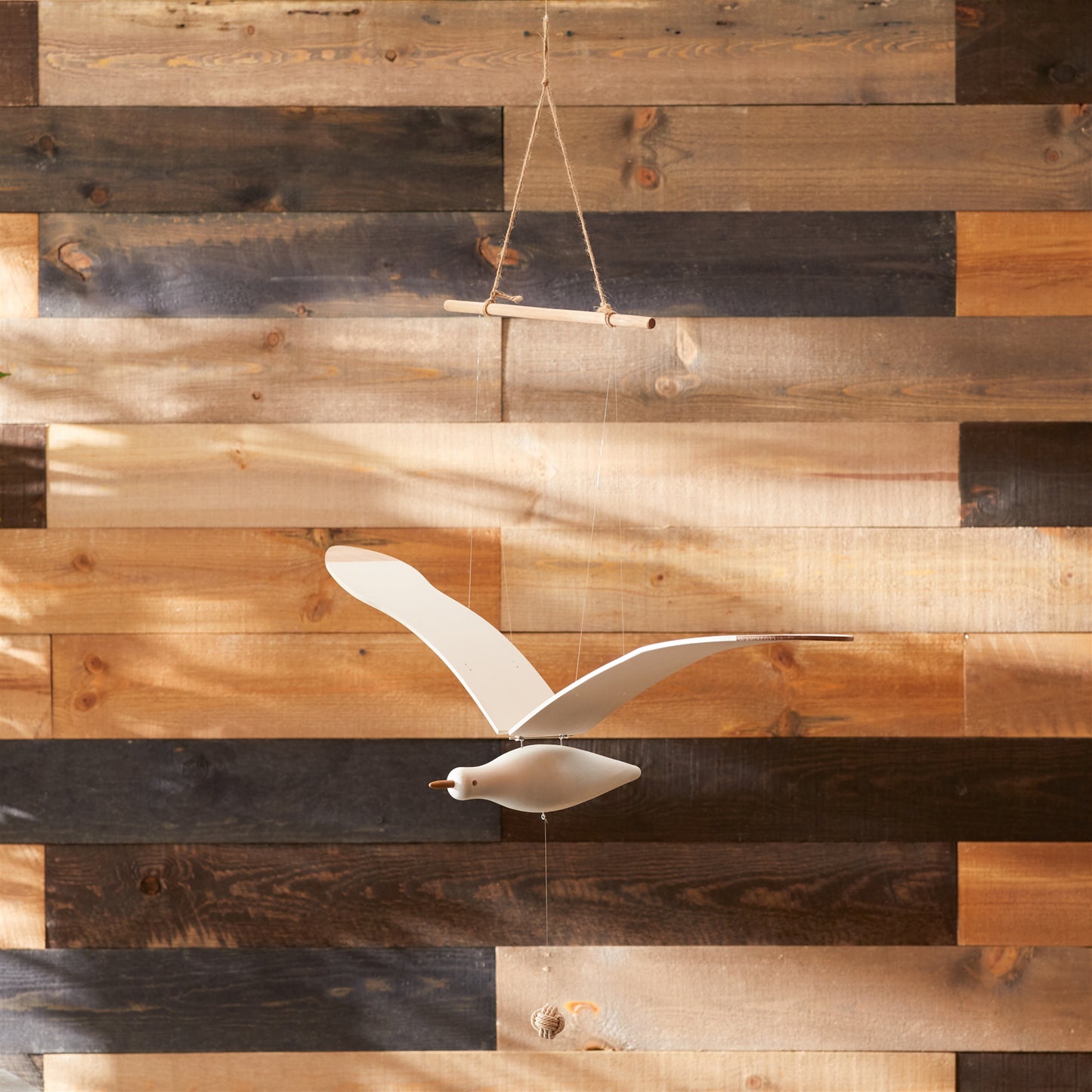 Hanging Wood Sea Bird Decor 37"H