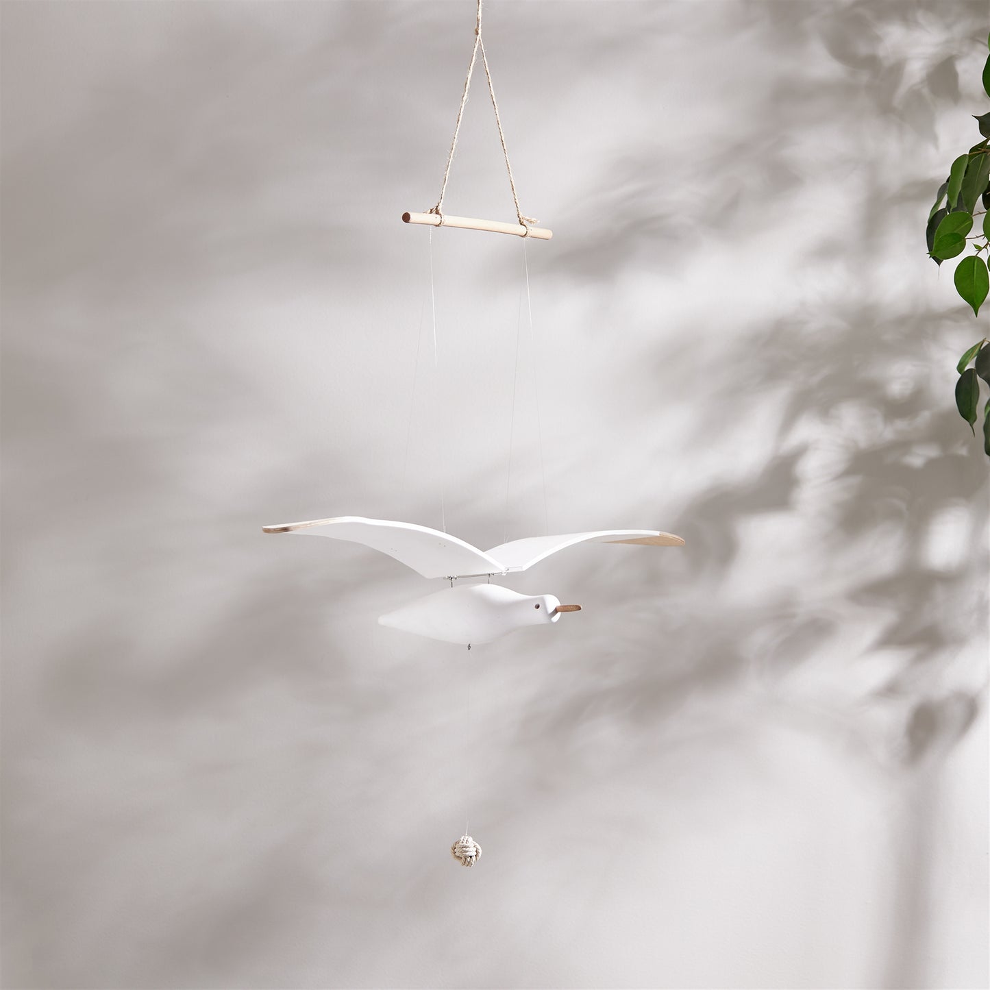 Hanging Wood Sea Bird Decor 37"H