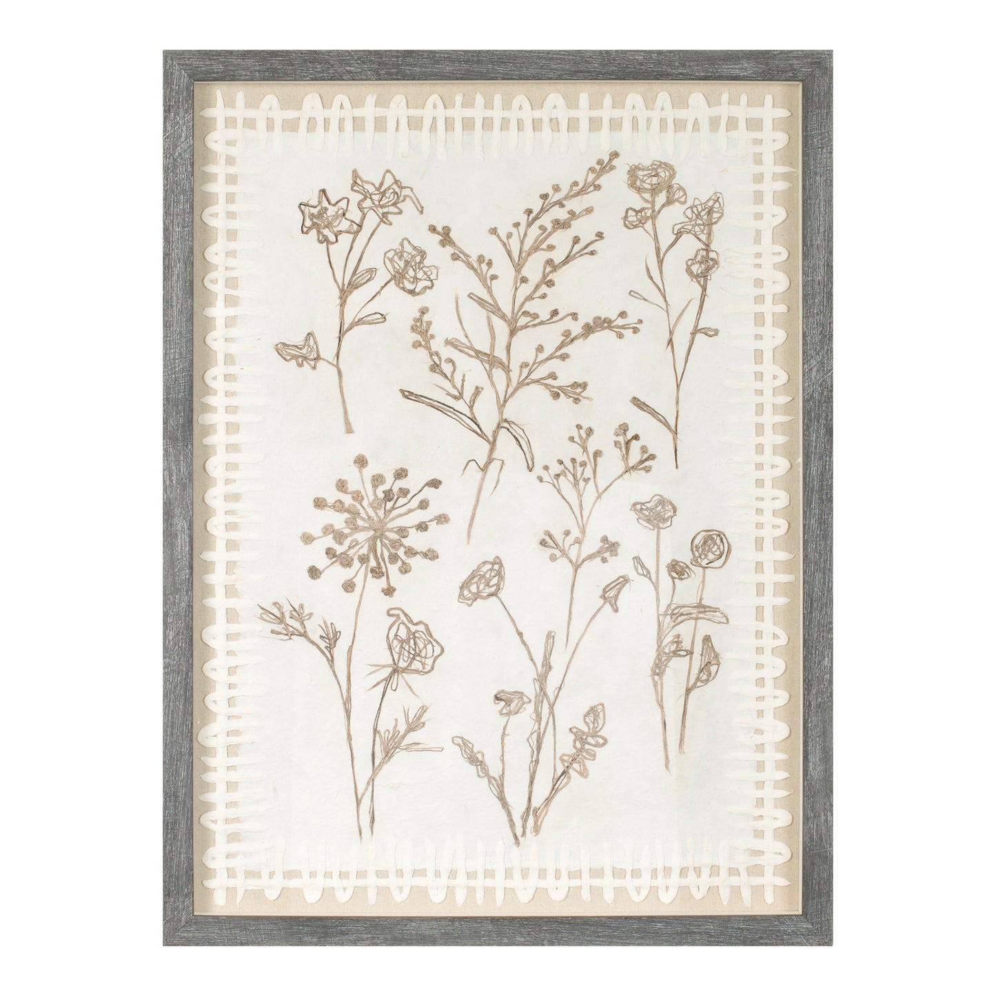 Framed Floral Wall Art Under Glass  (Set of 2)