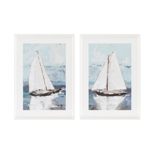 Framed Sail Boat Print (Set of 2)
