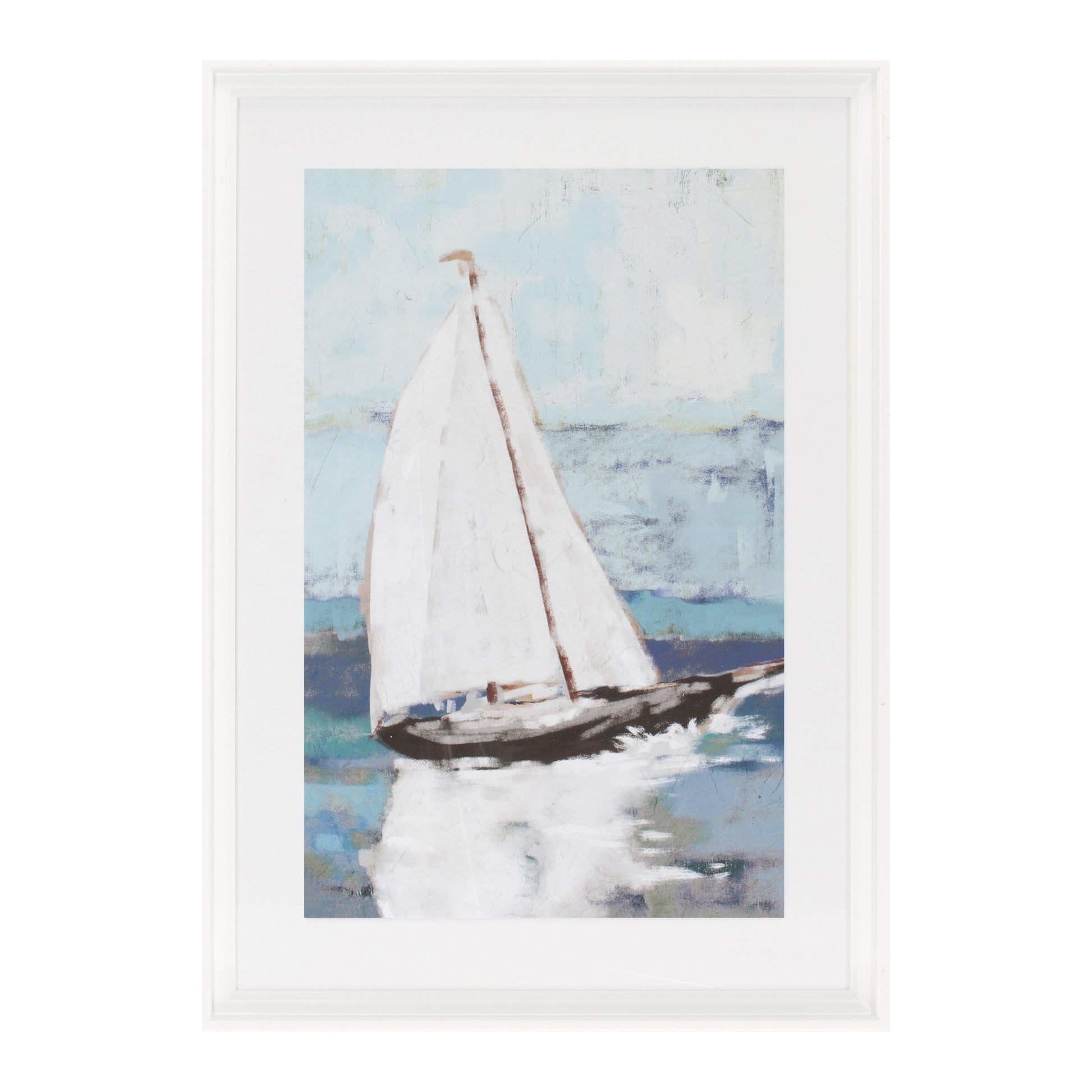 Framed Sail Boat Print (Set of 2)