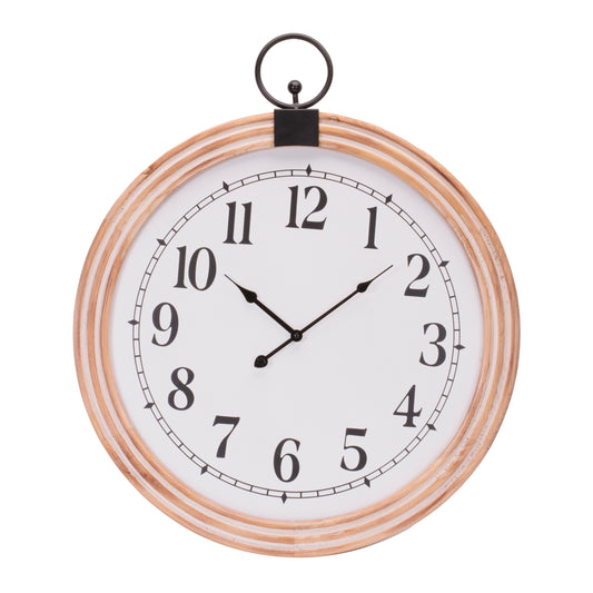 Round Wooden Wall Clock 24"D