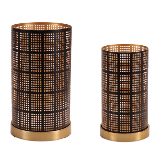 Punched Metal Candle Holder (Set of 2)