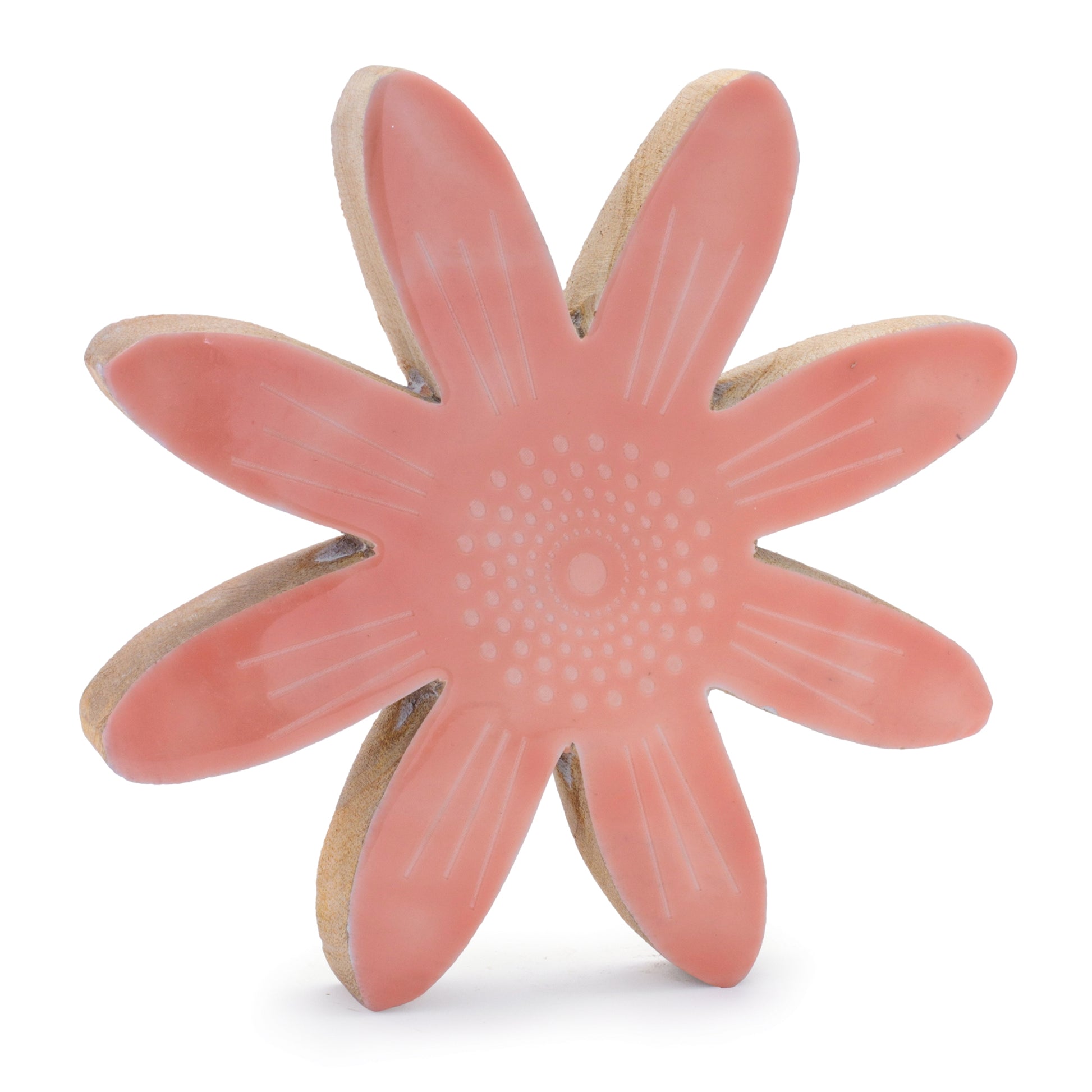 Mango Wood Flower Decor (Set of 2)