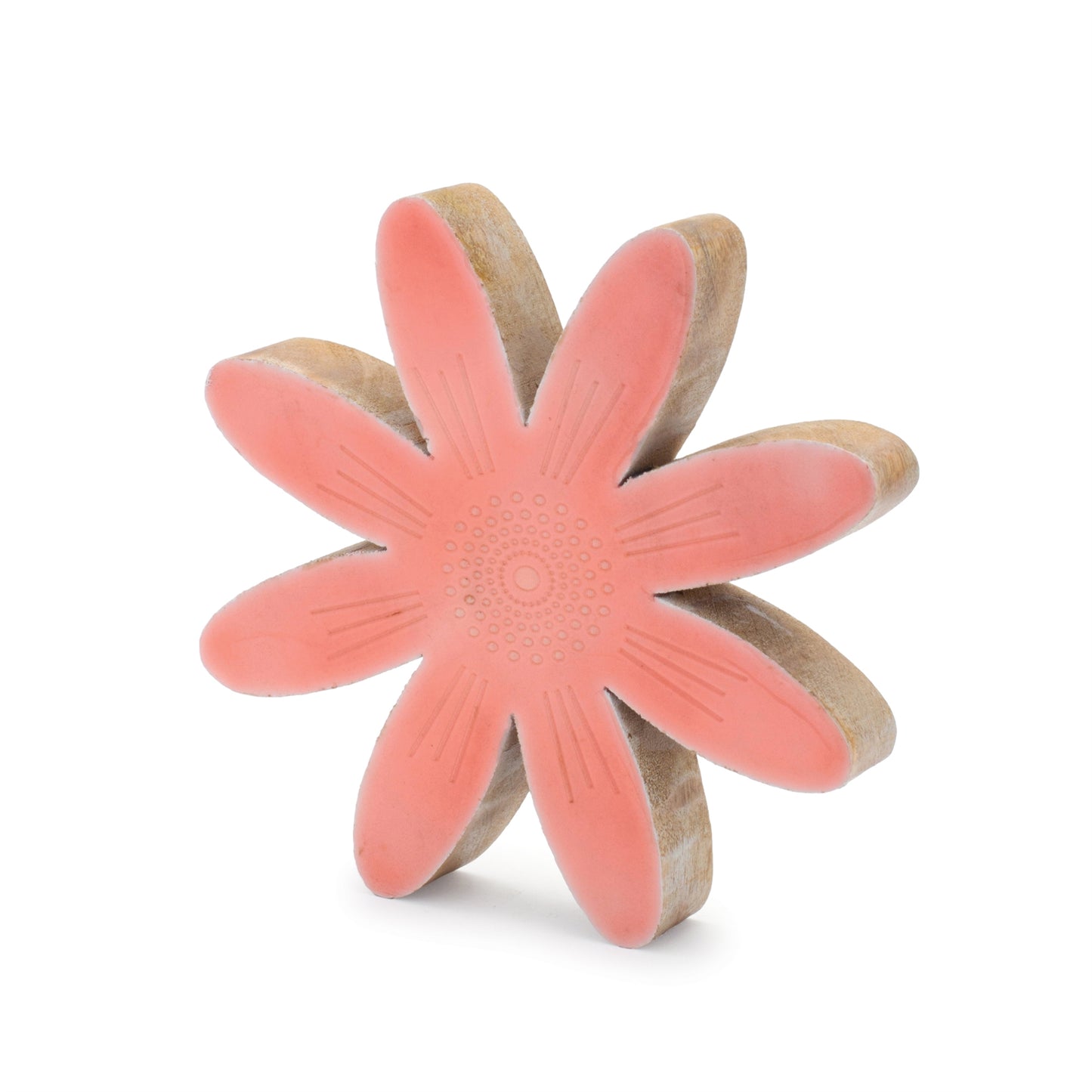 Mango Wood Flower Decor (Set of 2)