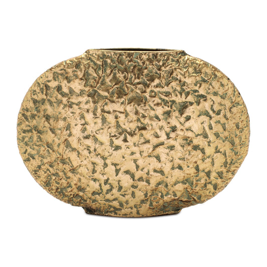 Distressed Flat Metal Vase (Set of 2)