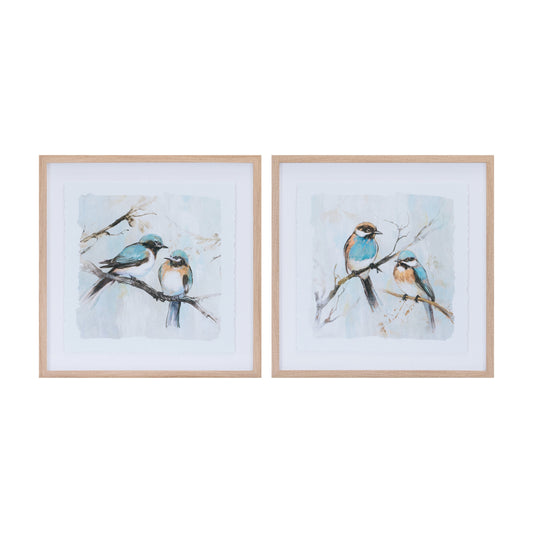Framed Bird Couple Wall Print (Set of 2)