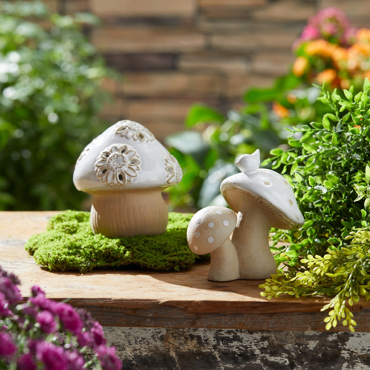 Porcelain Mushroom Decor (Set of 6)