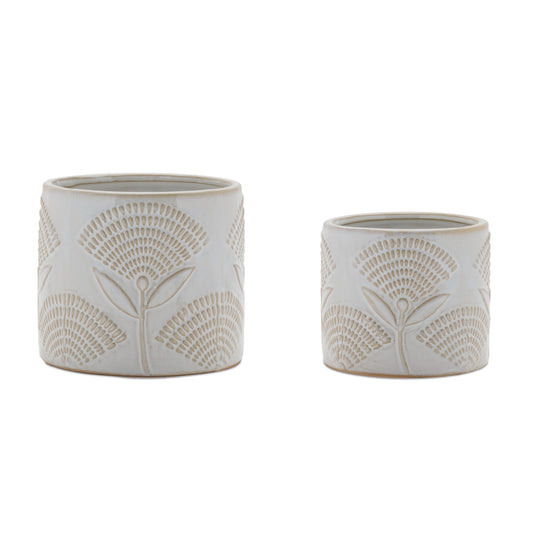 Porcelain Floral Patterned Planter (Set of 2)