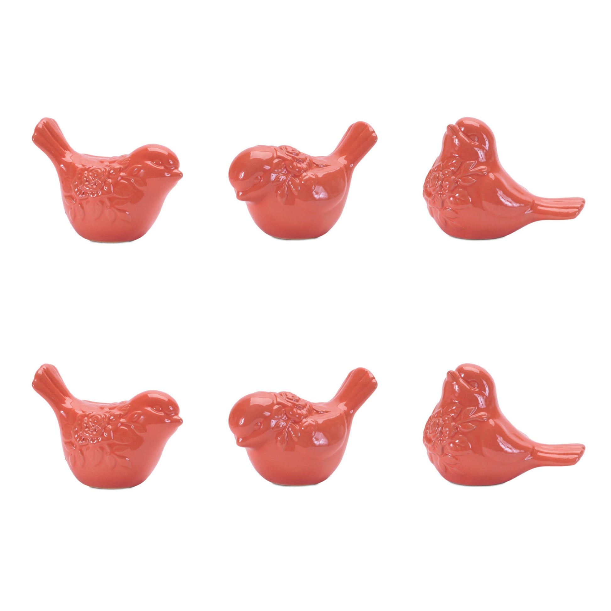 Ceramic Floral Bird Figurine (Set of 6)