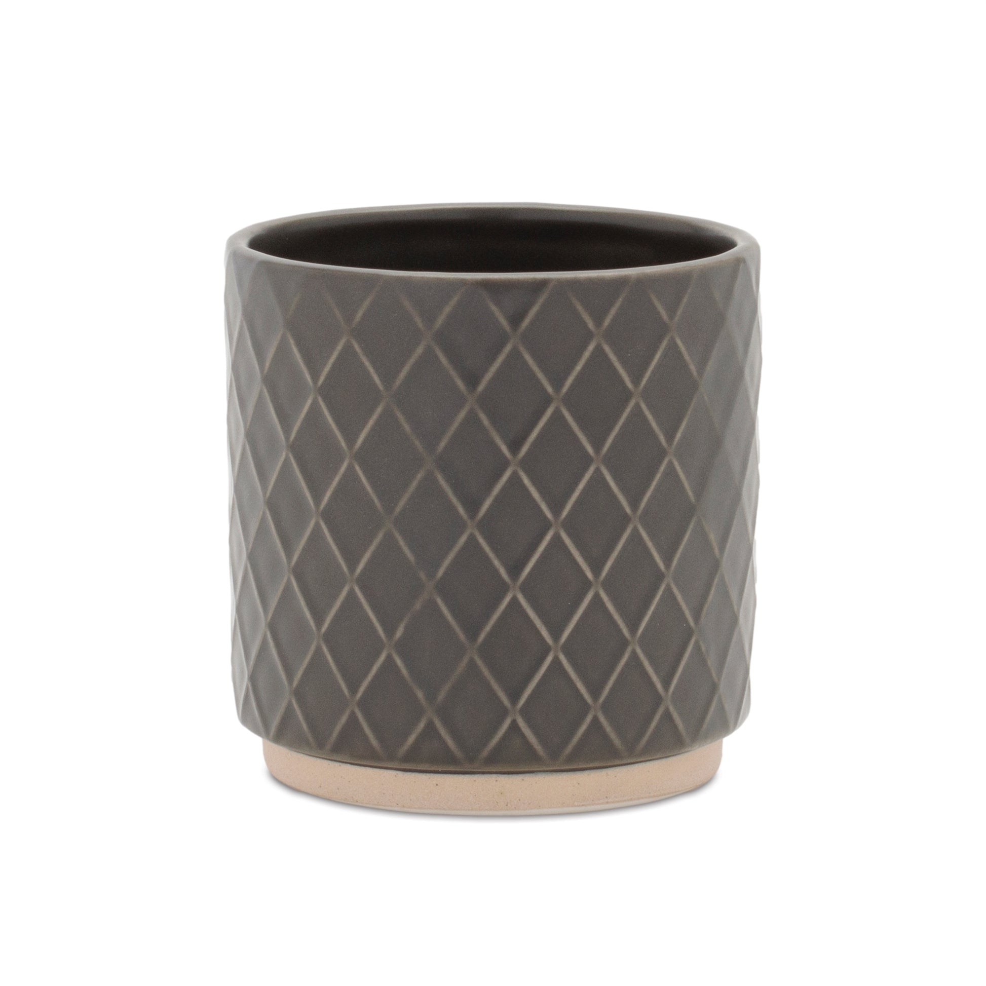 Ceramic Diamond Pattern Planter (Set of 2)