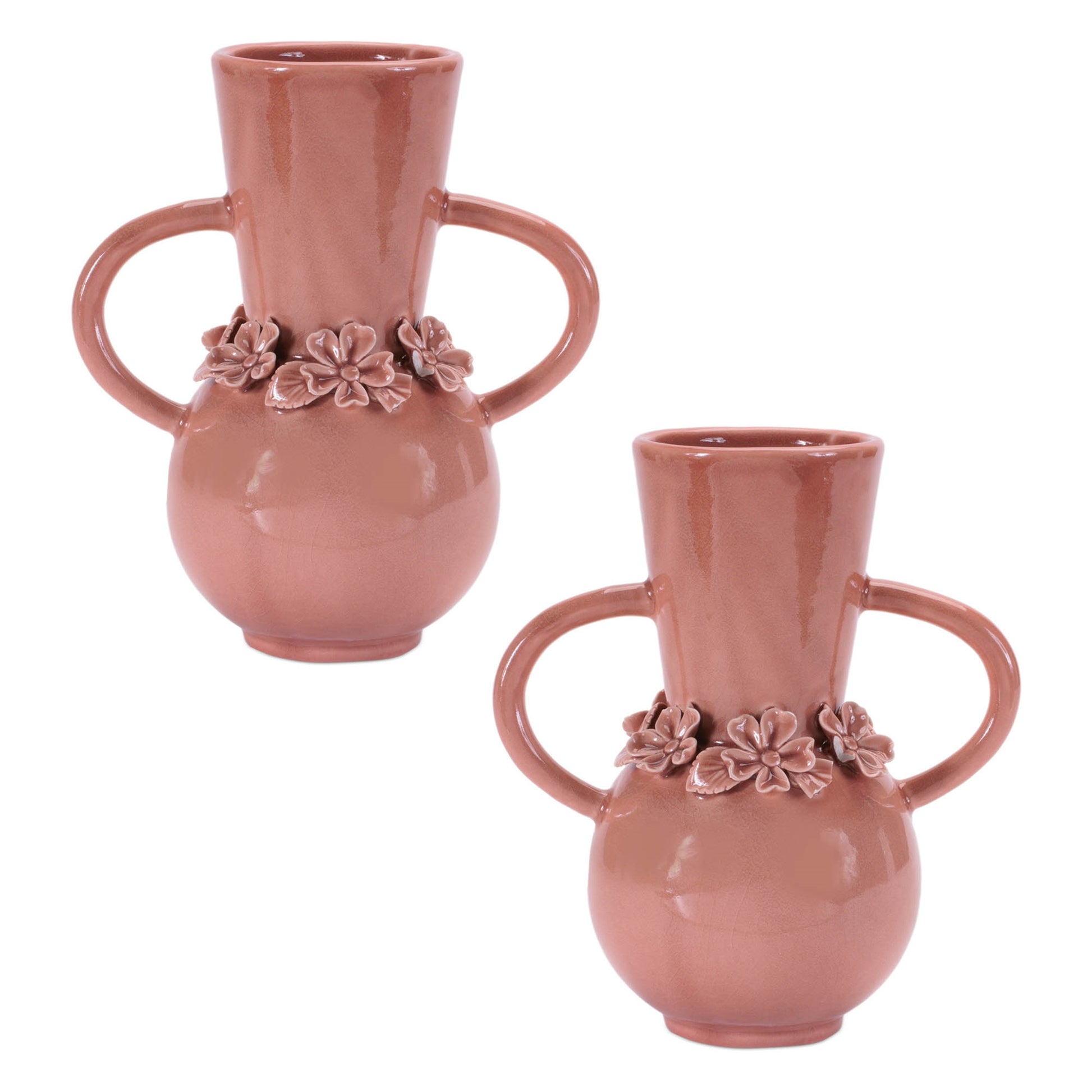 Storeware Vase with Floral Accent (Set of 2)