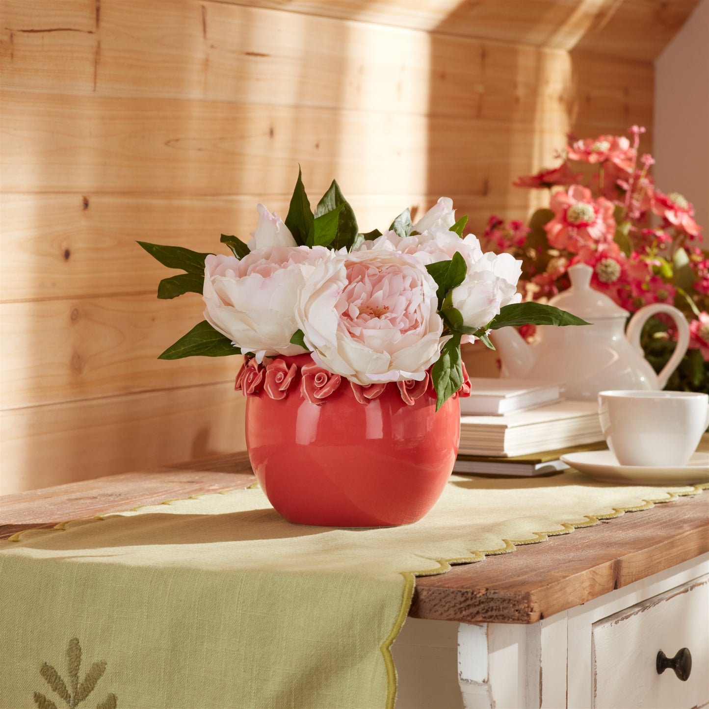 Storeware Bud Vase with Floral Accent (Set of 2)