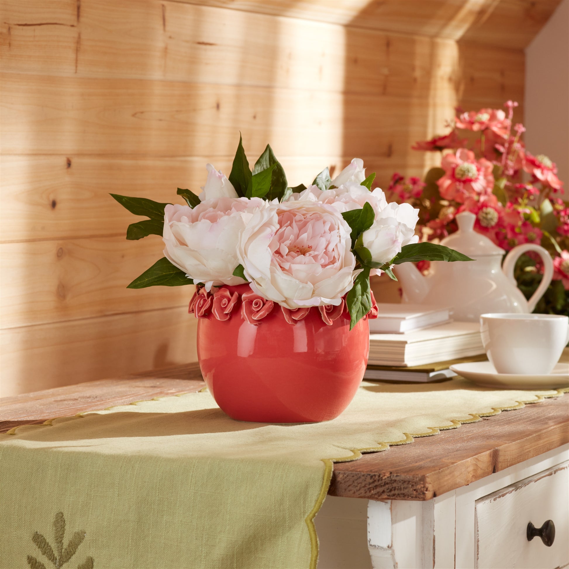 Storeware Bud Vase with Floral Accent (Set of 2)