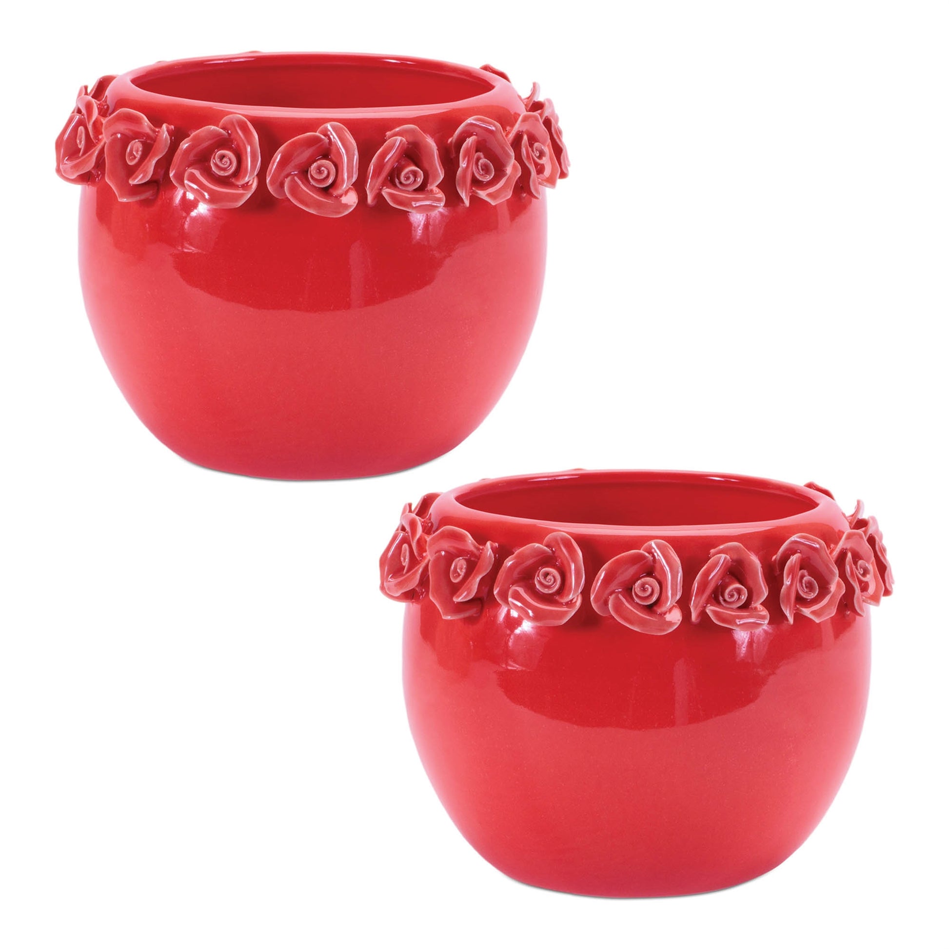 Storeware Bud Vase with Floral Accent (Set of 2)