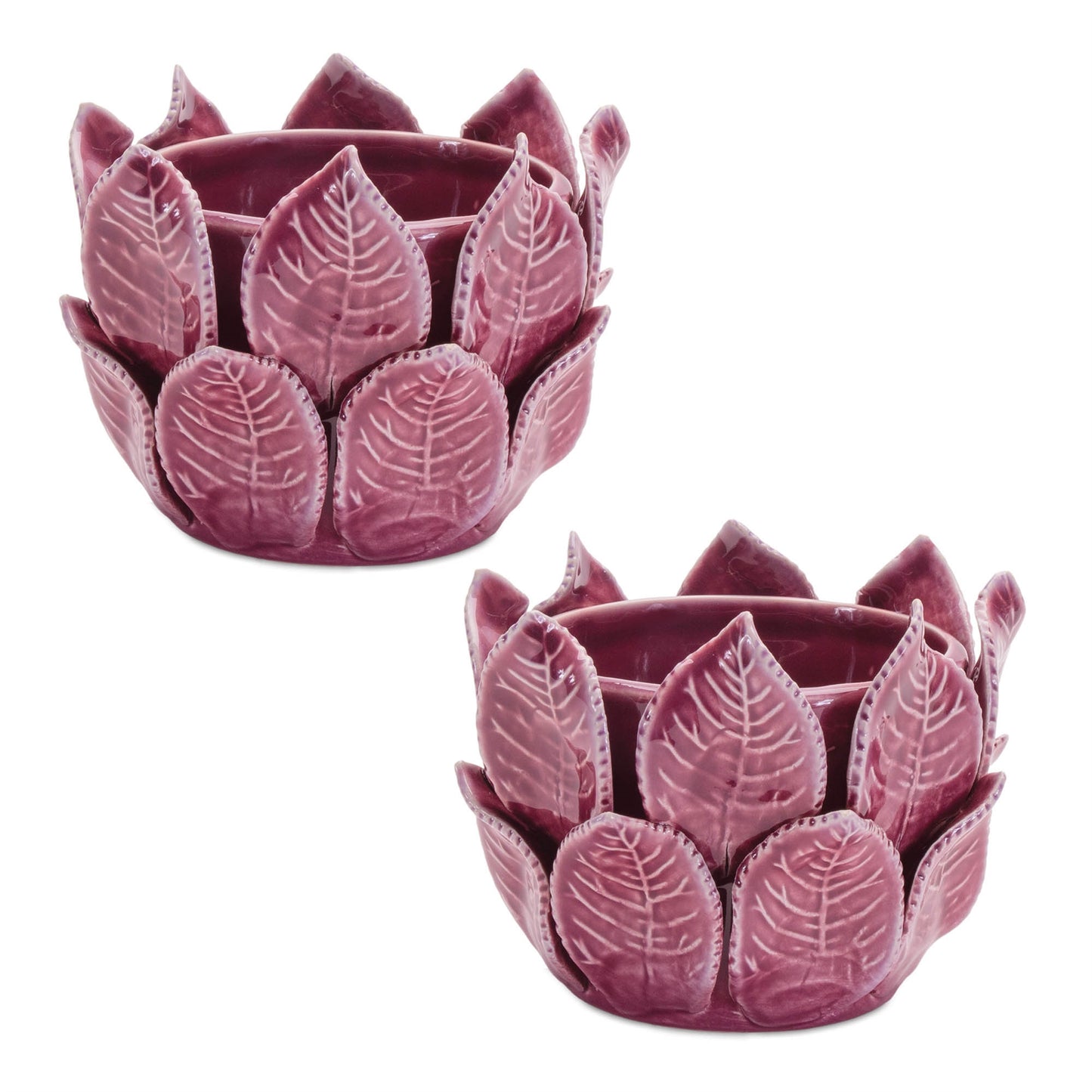Storeware Bud Vase with Leaves Accent (Set of 2)