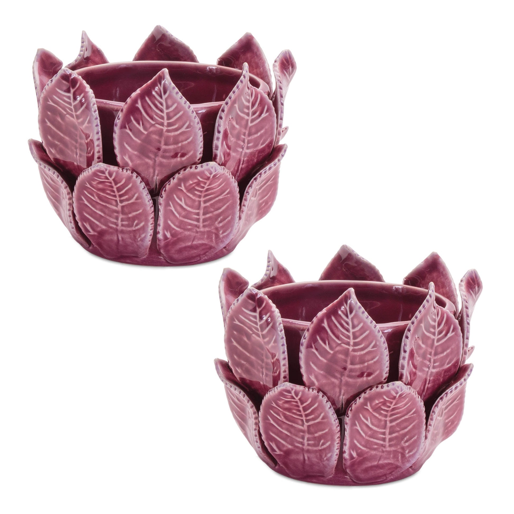 Storeware Bud Vase with Leaves Accent (Set of 2)