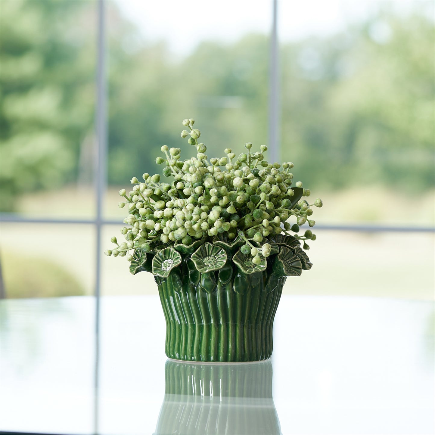 Storeware Bud Vase with Floral Accent (Set of 2)