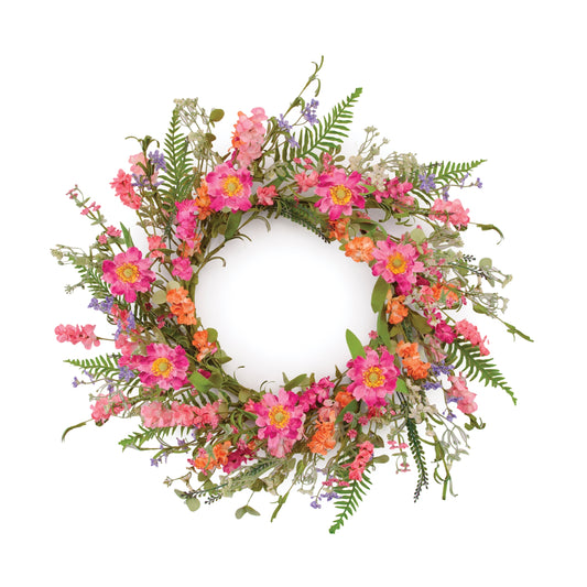 Mixed Floral and Foliage Wreath 20"D