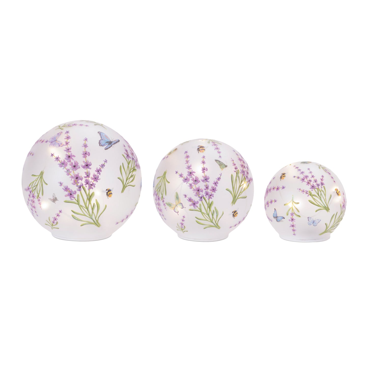 LED Floral and Butterfly Globe (Set of 3)