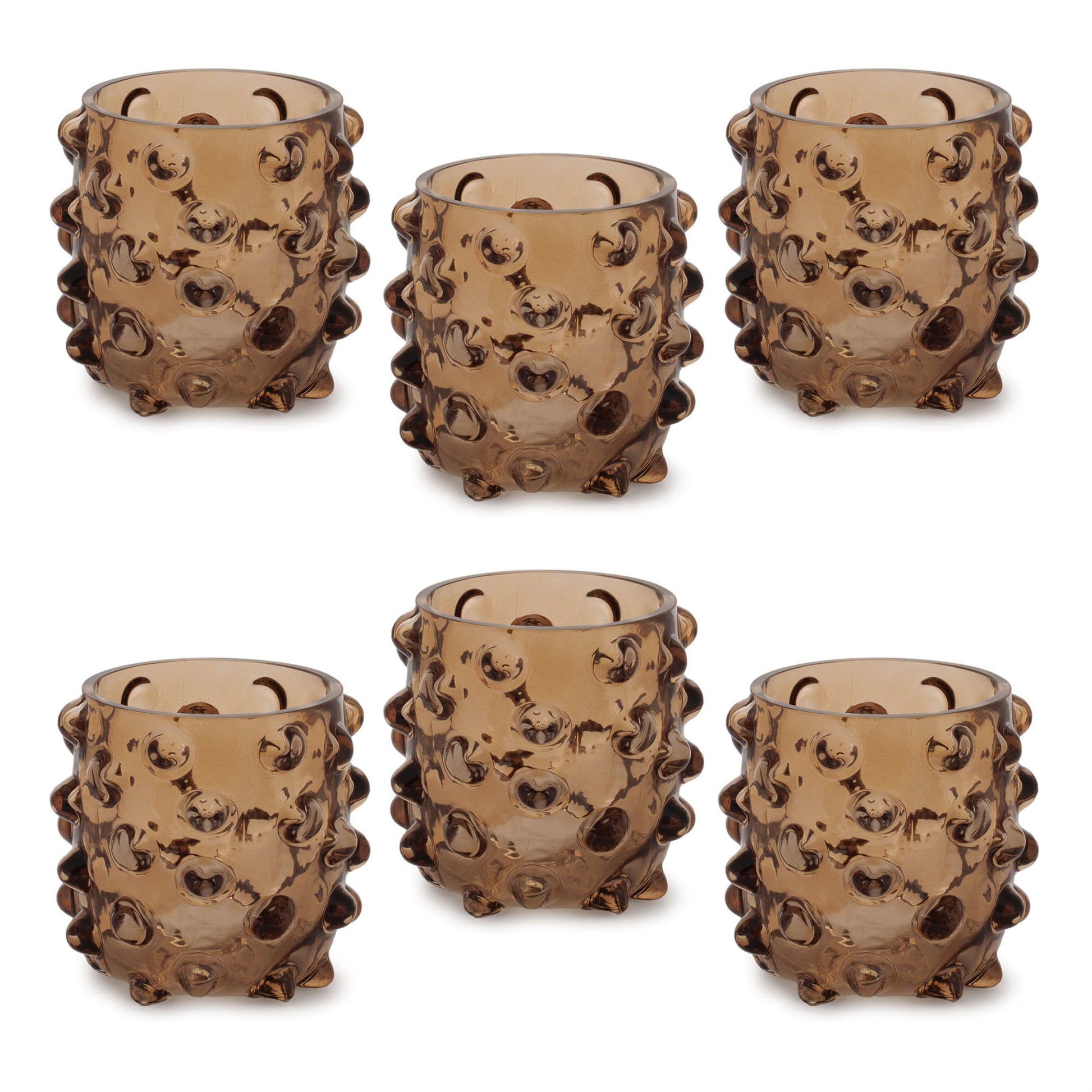 Textured Glass Candle Holder (Set of 6)